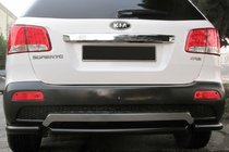 Kia Sorento II XM 2009–2014 Zadní rohy z centrální trubky AK007-3 Black (2 ks, nerez) fotografie 1