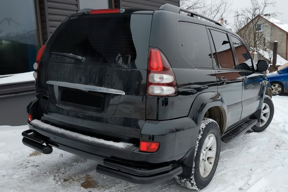 Toyota Land Cruiser Prado 120 2002–2009 Zadní dvojité rohy AK003-2 Black (2 ks, nerez) Image