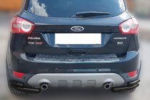 Ford Kuga 2008–2013 Zadní dvojité rohy AK003-double Black (2 ks, nerez) fotografie 1