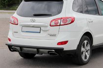 Hyundai Santa Fe 2 2006–2012 Zadní ochranný rám AK002-2 Black (nerez) fotografie 2