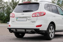 Hyundai Santa Fe 2 2006–2012 Zadní ochranný rám AK002-2 Black (nerez) fotografie 5