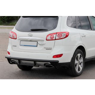 Zadní ochranný rám AK002-2 Black (nerez) Hyundai Santa Fe 2 2006–2012 fotografie 2