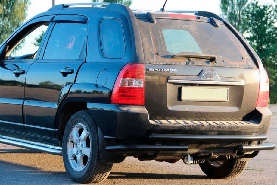 Kia Sportage 2004–2010 Zadní ochranný rám AK007 Black (nerez) Image
