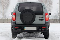 Chevrolet Niva 1998–2020 Zadní ochranný rám AK015 Black (nerez) fotografie 2