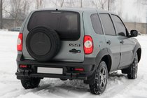 Chevrolet Niva 1998–2020 Zadní ochranný rám AK015 Black (nerez) fotografie 1