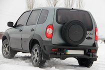 Chevrolet Niva 1998–2020 Zadní ochranný rám AK015 Black (nerez) fotografie 3