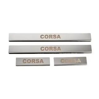Nerezové kryty prahů Carmos (4 ks) Opel Corsa E 2015–2019 fotografie 1