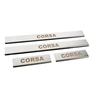 Nerezové kryty prahů Carmos (4 ks) Opel Corsa E 2015–2019 fotografie 3