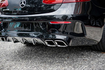Mercedes E-class Coupé C238 2016–2024 Zadní difuzor Black s koncovkami výfuku Chrome (design AMG63) fotografie 1