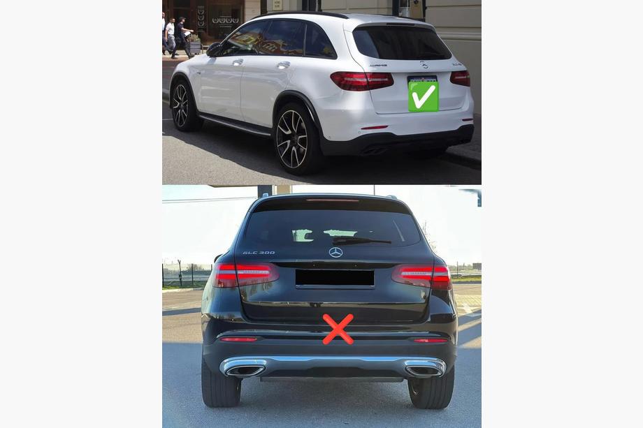 Mercedes GLC X253 2015–2022 Zadní zástěrky Premium (pro AMG, AMG-Line) Fotografie 5