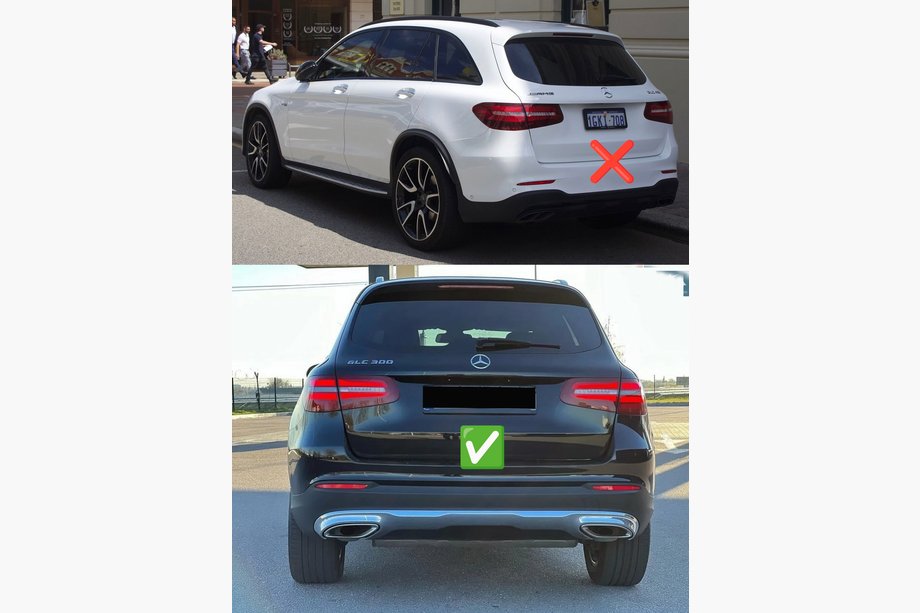 Mercedes GLC X253 2015–2022 Zadní zástěrky Premium (pro Base) Fotografie 5
