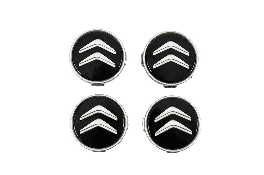 Citroen Středové krytky do kol 60/56 mm (černé s chromem, 4 ks) Image
