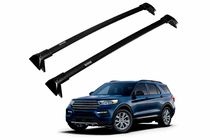 Ford Explorer 2019– Střešní nosič (příčníky) na integrované podélníky OEM (2019-2023, 2 ks) Černá fotografie 2