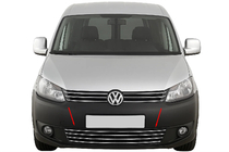 Volkswagen Caddy 2010–2015 Celistvá mřížka do nárazníku (nerez) fotografie 1