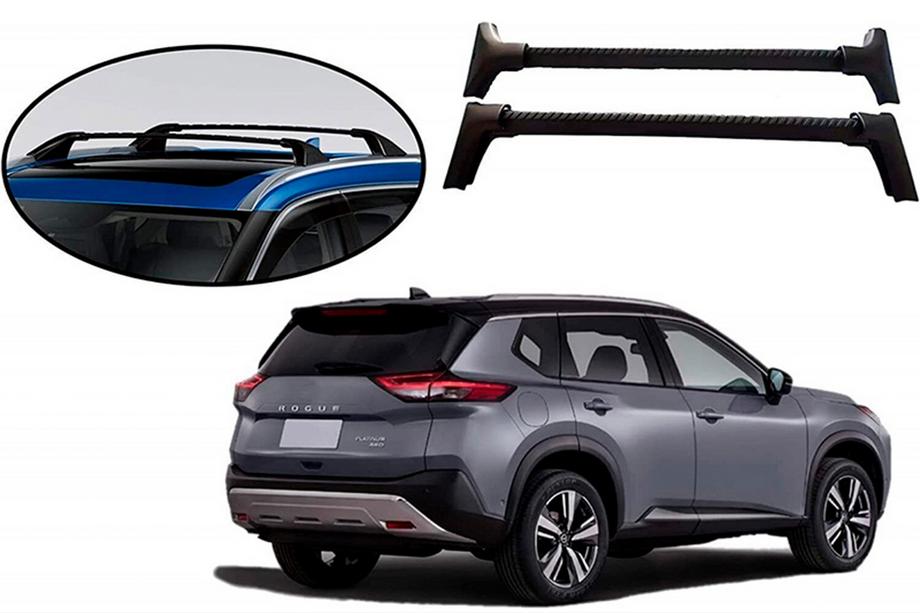 Nissan X-trail T33/Rogue 2022– Střešní nosič (příčníky) na integrované podélníky OEM (2 ks) Černá Fotografie 11