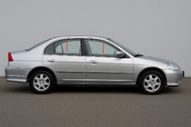 Honda Civic Sedan VII 2001–2006 Vnější okenní lišty (4 ks, nerez) Carmos - turecká ocel fotografie 1