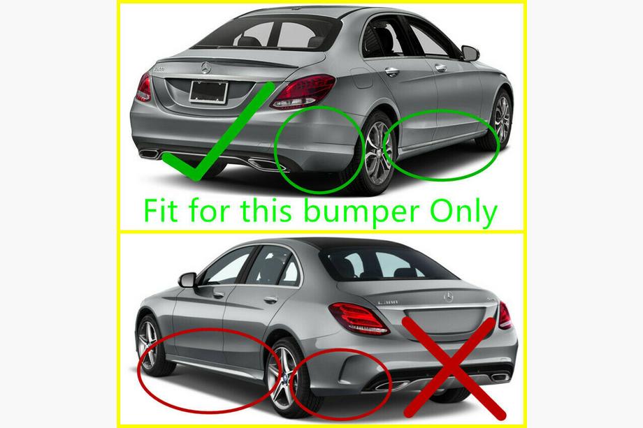Mercedes C-Class W205 2014–2021 Zadní lapače nečistot Premium (pro Base, 2 ks) Fotografie 2