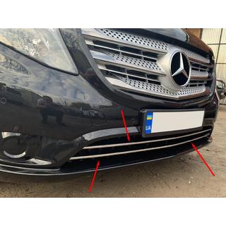 Nerezové lišty na mřížku nárazníku (2 ks) Mercedes Vito/V-class W447 2014– fotografie 2