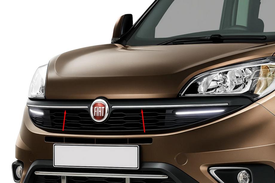 Fiat Doblo II 2010–2022 Nerezové lišty na masku chladiče (2015↗, 2 ks) Image