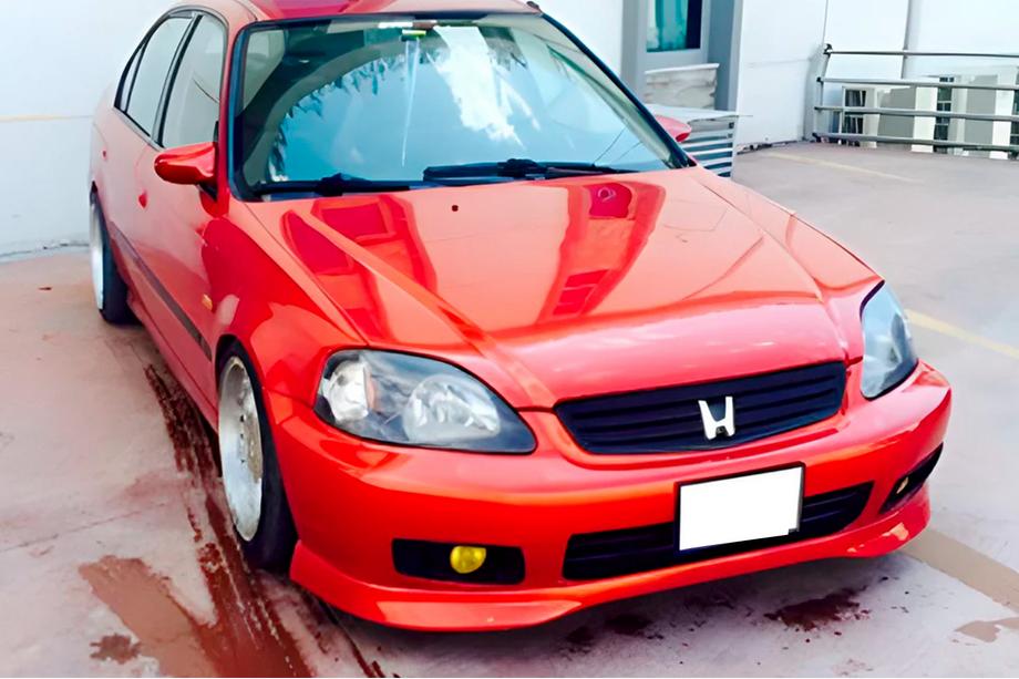 Honda Civic 1995–2001 Zlevněný přední lip nástavec DPT V-2 (černý lesk) Image