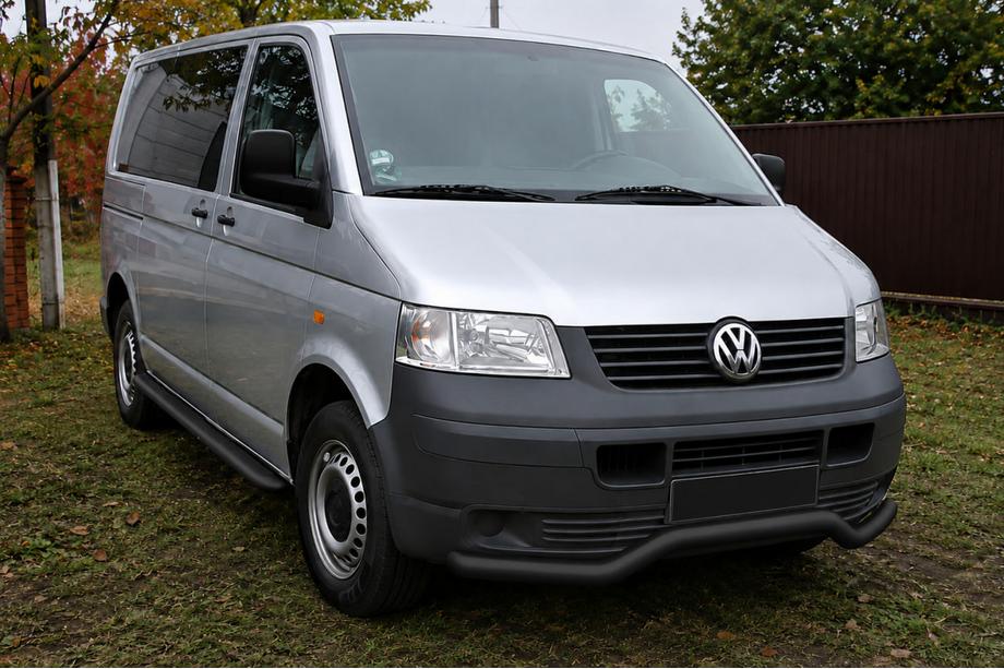 Volkswagen T5 Transporter 2003–2010 Přední ochranný rám Wave ST007 Black (nerez) Fotografie 1