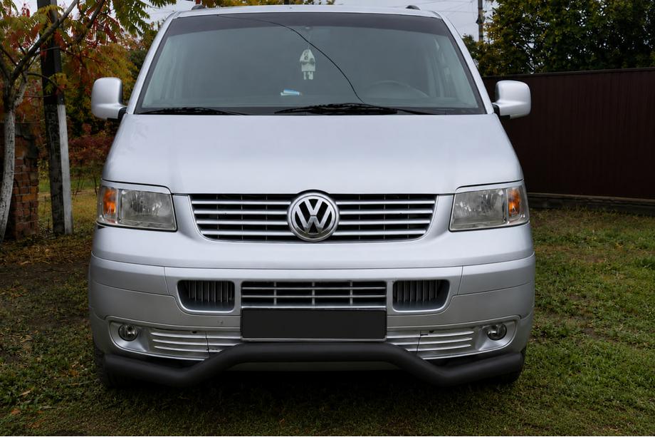 Volkswagen T5 Transporter 2003–2010 Přední ochranný rám Wave ST007 Black (nerez) Fotografie 3