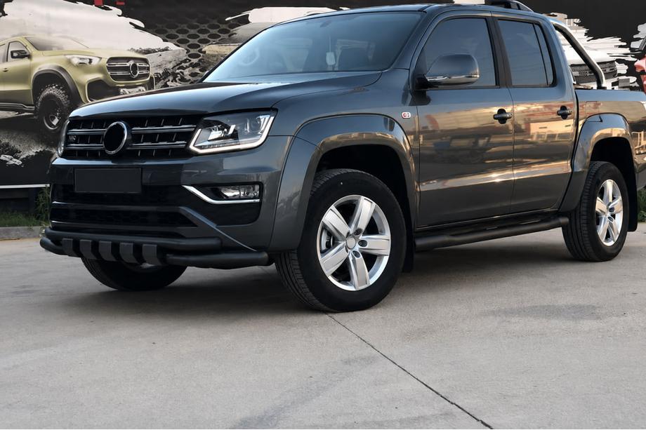 Volkswagen Amarok 2010–2022 Přední ochranný rám F3-08.7 Black (nerez) Fotografie 2