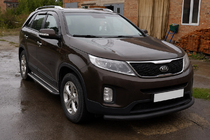 Kia Sorento II XM 2009–2014 Přední ochranný rám ST008 Black (2013-2015, nerez) fotografie 3
