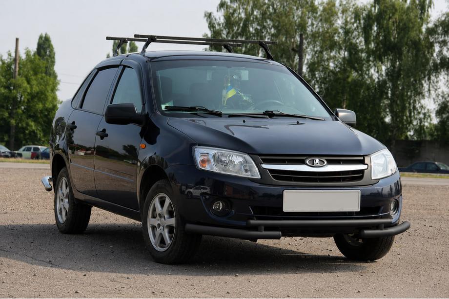 Lada Granta 2011– Přední ochranný rám ST009-2 Black (nerez) Fotografie 1