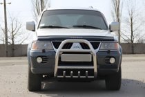 Mitsubishi Pajero Sport 1996–2007 Nerezový přední ochranný rám QT007 fotografie 1