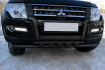 Mitsubishi Pajero Wagon IV 2006–2021 Přední ochranný rám ST015 Black (nerez) fotografie 1