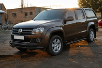 Volkswagen Amarok 2010–2022 Přední ochranný rám ST018-2 Black (nerez) fotografie 3