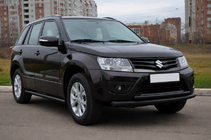 Suzuki Grand Vitara 2005–2017 Přední dvojitý ochranný rám 60/42 mm Black (nerez) fotografie 3