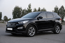 Hyundai Santa Fe 3 2012–2018 Přední ochranný rám ST014 Black (nerez) fotografie 2