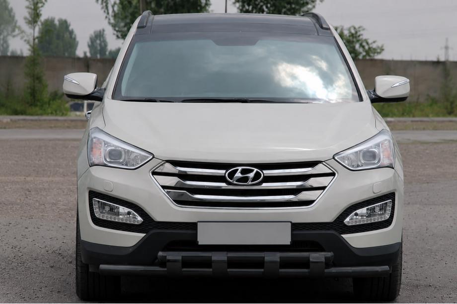Hyundai Santa Fe 3 2012–2018 Přední ochranný rám ST015 Black (nerez) Image