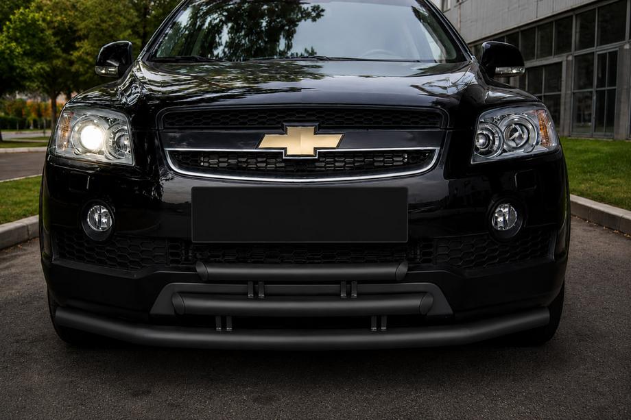 Chevrolet Captiva 2006–2019 Přední trojitý ochranný rám Black (nerez) Image