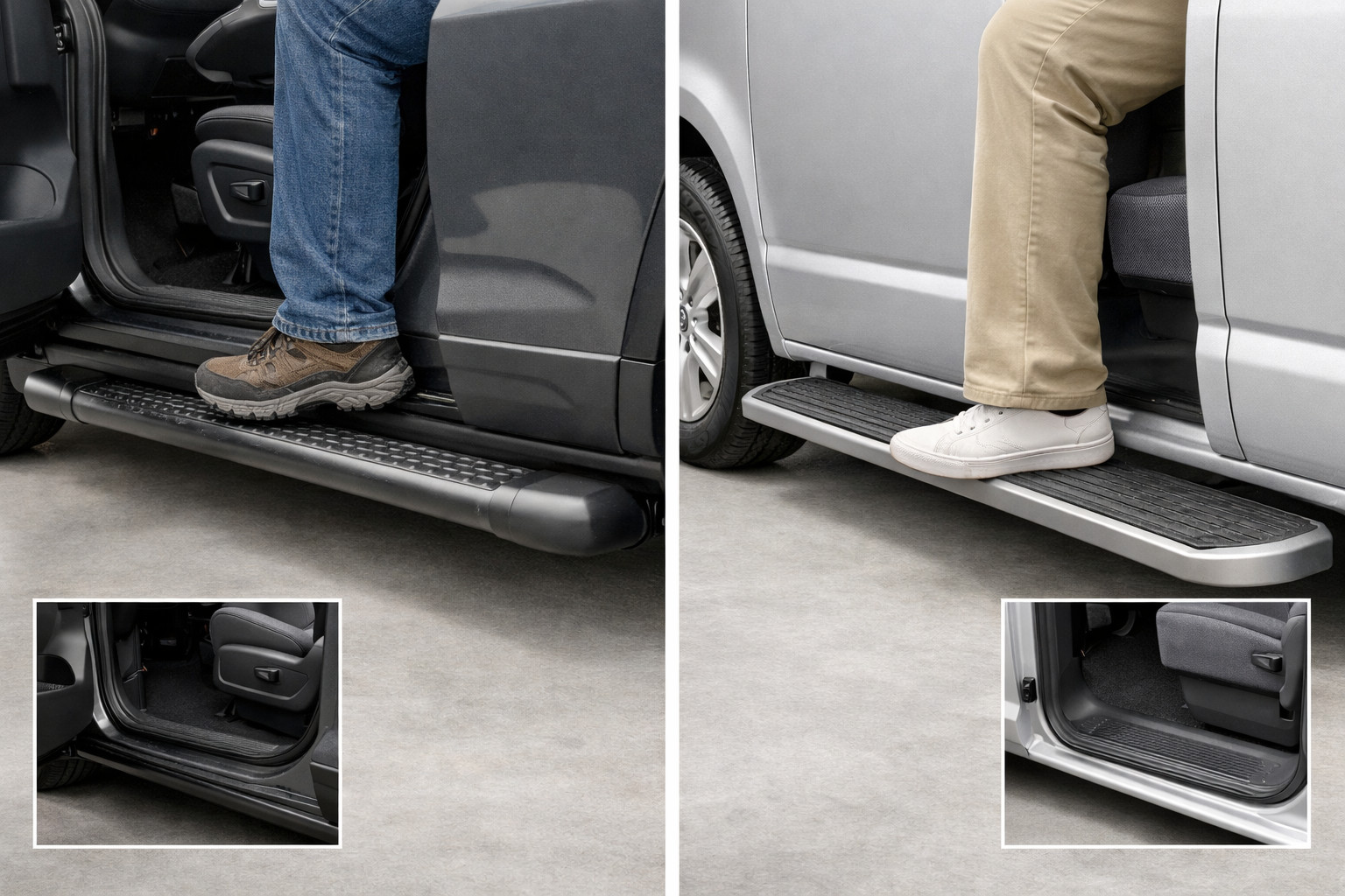 Boční nášlapy pro SUV nebo dodávku: jaký je rozdíl v pohodlí