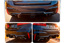 BMW řada 5 G30/G31 2017–2023 Difuzor zadního nárazníku ve stylu CS (pro M-Sport/M5 F90, ABS) fotografie 7