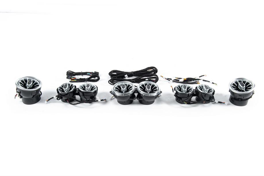 Mercedes S-Class W222 2013–2022 LED deflektory výdechů ventilace (2014-2017, 7 barev) Fotografie 3
