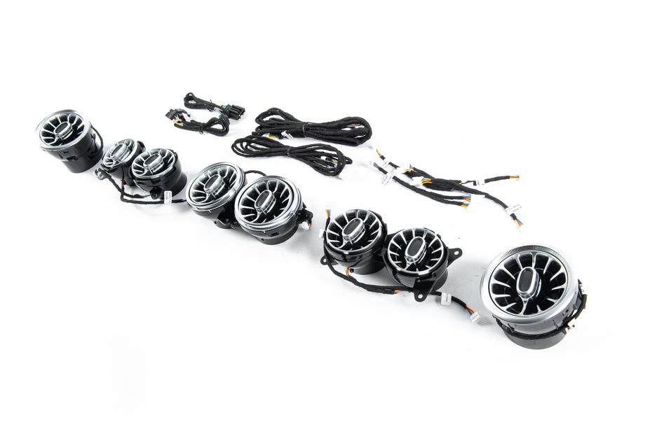 Mercedes S-Class W222 2013–2022 LED deflektory výdechů ventilace (2014-2017, 7 barev) Fotografie 4