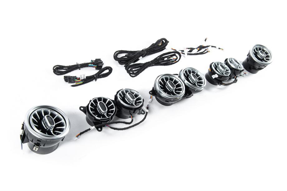 Mercedes S-Class W222 2013–2022 LED deflektory výdechů ventilace (2014-2017, 7 barev) Fotografie 5