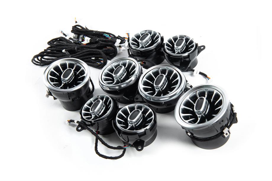 Mercedes S-Class W222 2013–2022 LED deflektory výdechů ventilace (2014-2017, 7 barev) Fotografie 7