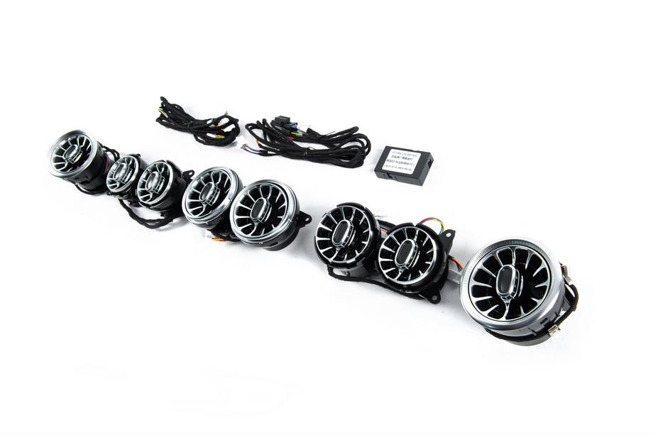 Mercedes S-Class W222 2013–2022 LED deflektory ventilačních výdechů (2018-2022, 64 color) Fotografie 3