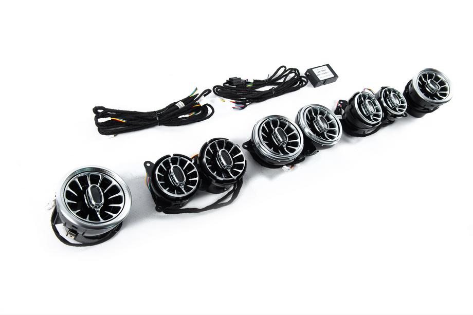 Mercedes S-Class W222 2013–2022 LED deflektory ventilačních výdechů (2018-2022, 64 color) Fotografie 4