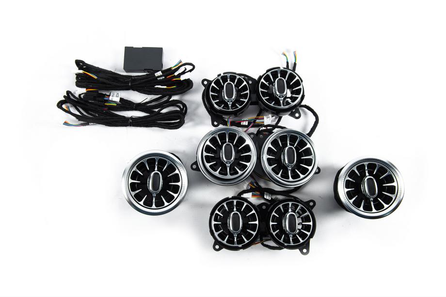 Mercedes S-Class W222 2013–2022 LED deflektory ventilačních výdechů (2018-2022, 64 color) Fotografie 2