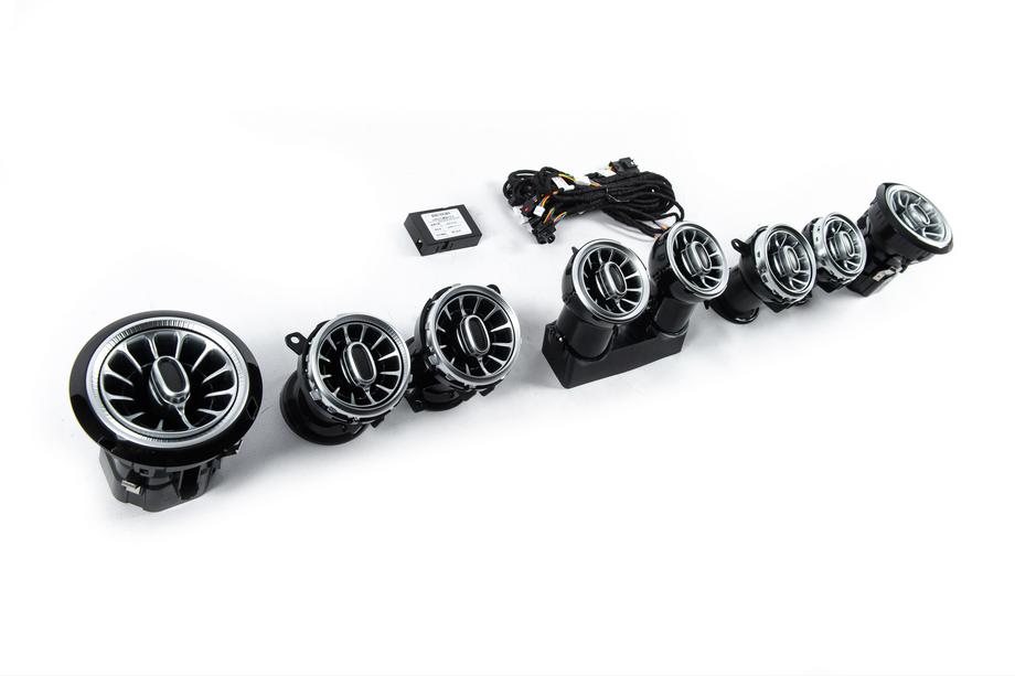 Mercedes E-class W213 2016–2023 LED deflektory výdechů ventilace (64 barev) Fotografie 5