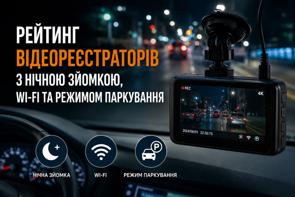 Žebříček autokamer s nočním záznamem, Wi‑Fi a parkovacím režimem