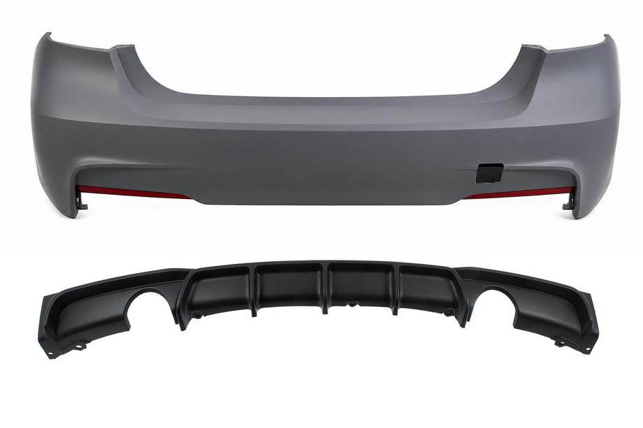 BMW řada 3 F30/F31 2012–2019 Zadní nárazník s difuzorem pro oboustranný jednoduchý výfuk M-Sport (pro F30) Image