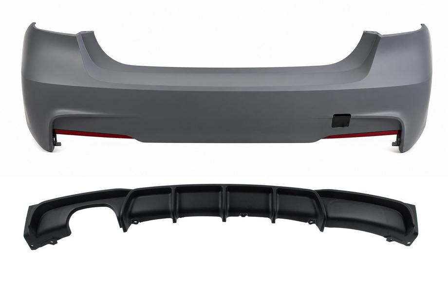 BMW řada 3 F30/F31 2012–2019 Zadní nárazník s difuzorem pro dvojitou koncovku výfuku na jedné straně M-Sport (pro F30) Image