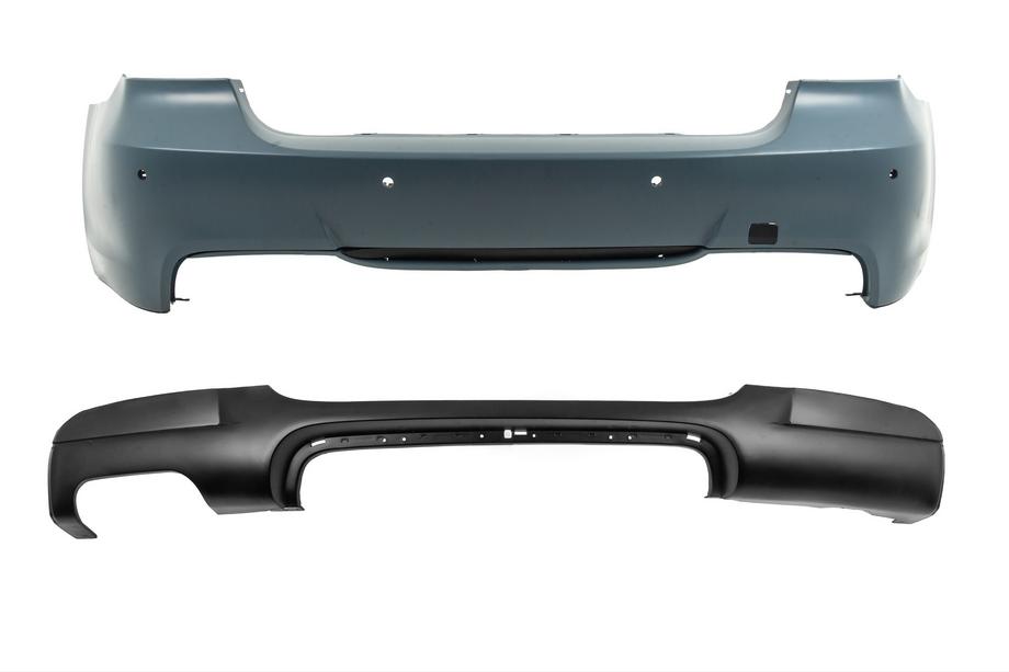 BMW řady 3 E90/E91 2005–2011 Zadní nárazník s difuzorem pro jednostranný dvojitý výfuk M-Sport (pro E90 2008-2011) Fotografie 1